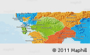 Physical Panoramic Map of Koh Kong (DC), political outside
