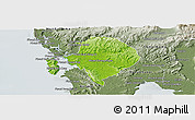 Physical Panoramic Map of Koh Kong (DC), semi-desaturated