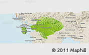 Physical Panoramic Map of Koh Kong (DC), shaded relief outside