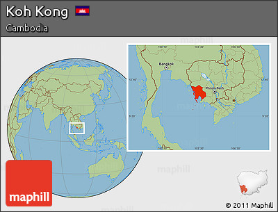 Savanna Style Location Map of Koh Kong