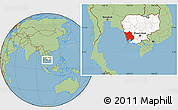 Savanna Style Location Map of Koh Kong, highlighted country