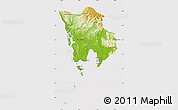Physical Map of Koh Kong, cropped outside