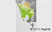 Physical Map of Koh Kong, desaturated