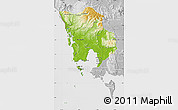 Physical Map of Koh Kong, lighten, desaturated