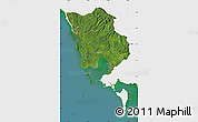 Satellite Map of Koh Kong, single color outside