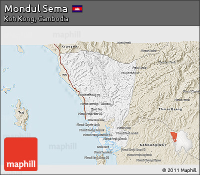 Classic Style 3D Map of Mondul Sema