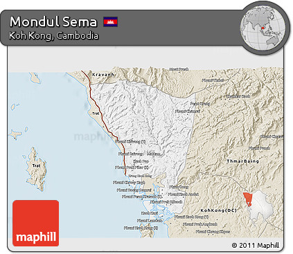 Classic Style 3D Map of Mondul Sema