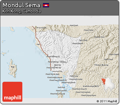 Classic Style 3D Map of Mondul Sema