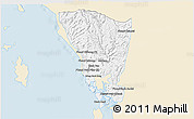 Classic Style 3D Map of Mondul Sema, single color outside