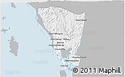 Gray 3D Map of Mondul Sema, single color outside