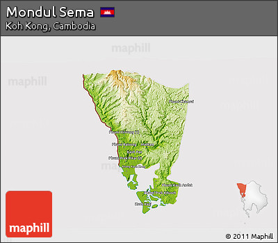 Physical 3D Map of Mondul Sema, cropped outside