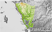 Physical 3D Map of Mondul Sema, desaturated