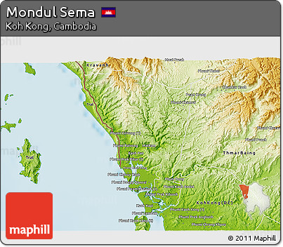 Physical 3D Map of Mondul Sema