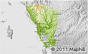 Physical 3D Map of Mondul Sema, lighten, desaturated