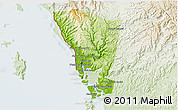 Physical 3D Map of Mondul Sema, lighten