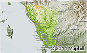 Physical 3D Map of Mondul Sema, semi-desaturated