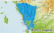 Political 3D Map of Mondul Sema, physical outside