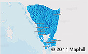Political 3D Map of Mondul Sema, single color outside