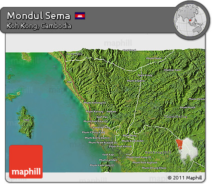 Satellite 3D Map of Mondul Sema