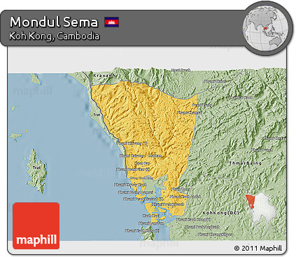 Savanna Style 3D Map of Mondul Sema
