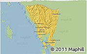 Savanna Style 3D Map of Mondul Sema, single color outside