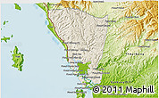 Shaded Relief 3D Map of Mondul Sema, physical outside
