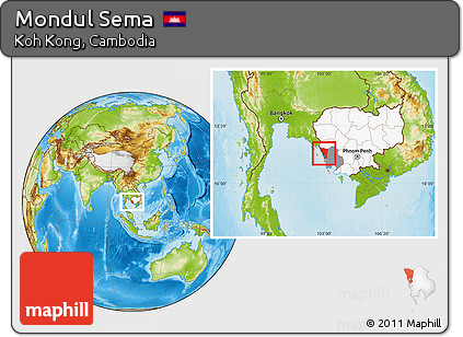 Physical Location Map of Mondul Sema, highlighted country, highlighted parent region