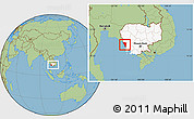 Savanna Style Location Map of Mondul Sema, highlighted country, within the entire country