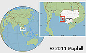 Savanna Style Location Map of Mondul Sema, highlighted country, highlighted parent region