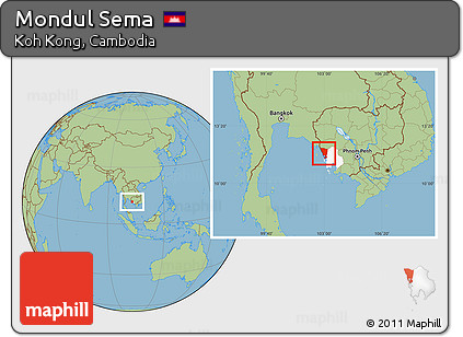 Savanna Style Location Map of Mondul Sema, highlighted parent region