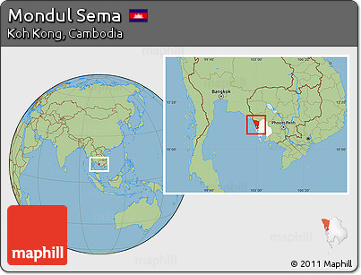 Savanna Style Location Map of Mondul Sema, highlighted parent region