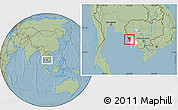 Savanna Style Location Map of Mondul Sema, highlighted parent region, hill shading