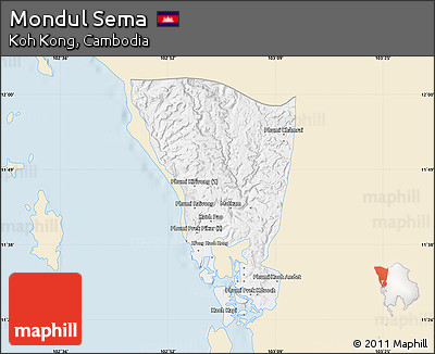 Classic Style Map of Mondul Sema, single color outside