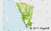 Physical Map of Mondul Sema, single color outside
