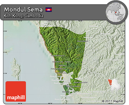 Satellite Map of Mondul Sema, lighten