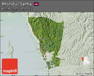 Satellite Map of Mondul Sema, lighten