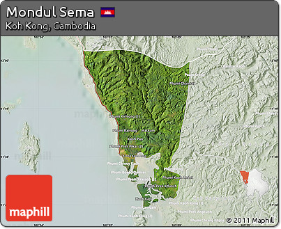 Satellite Map of Mondul Sema, lighten