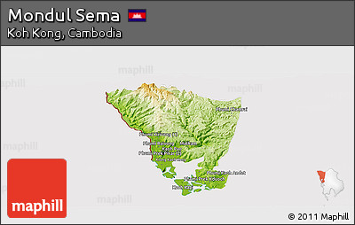 Physical Panoramic Map of Mondul Sema, cropped outside