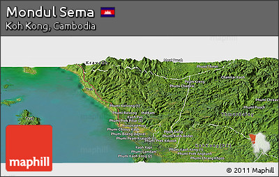 Satellite Panoramic Map of Mondul Sema