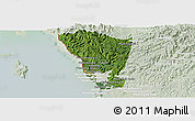Satellite Panoramic Map of Mondul Sema, lighten