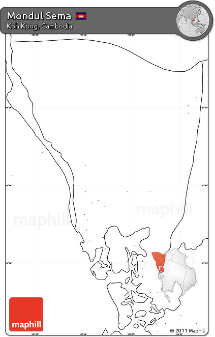 Blank Simple Map of Mondul Sema, no labels