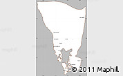 Gray Simple Map of Mondul Sema, cropped outside