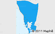 Political Simple Map of Mondul Sema, single color outside, borders and labels