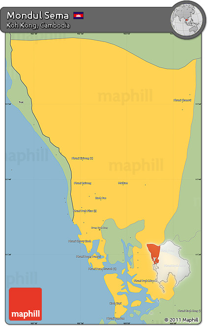 Savanna Style Simple Map of Mondul Sema
