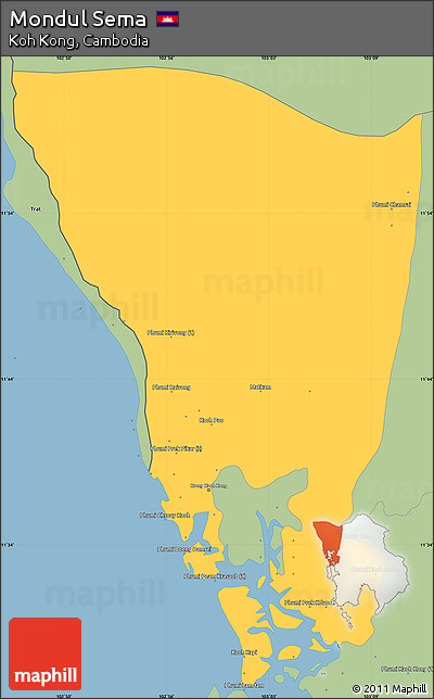 Savanna Style Simple Map of Mondul Sema