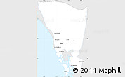 Silver Style Simple Map of Mondul Sema, single color outside