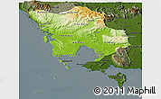 Physical Panoramic Map of Koh Kong, darken