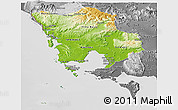 Physical Panoramic Map of Koh Kong, desaturated