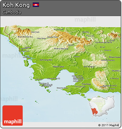 Physical Panoramic Map of Koh Kong