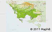 Physical Panoramic Map of Koh Kong, lighten